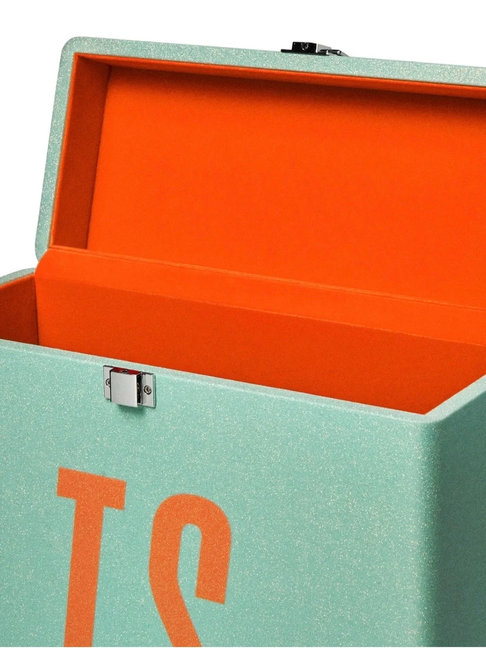 Taylor Swift TS Mint Green Vinyl Record Case with Orange Monogram New